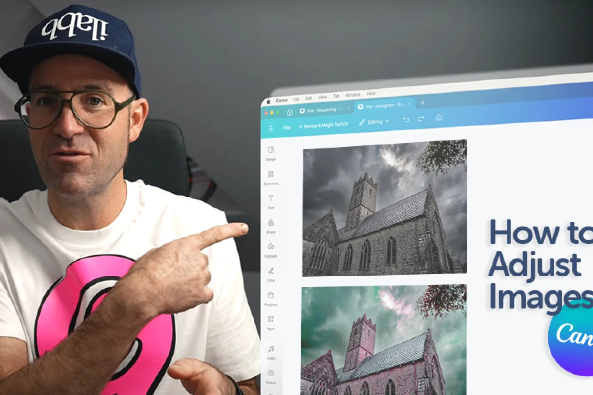 image of dan scott introducing how to adjust images in canva