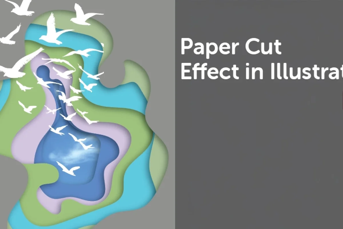 Text overlay paper cut effect in illustrator