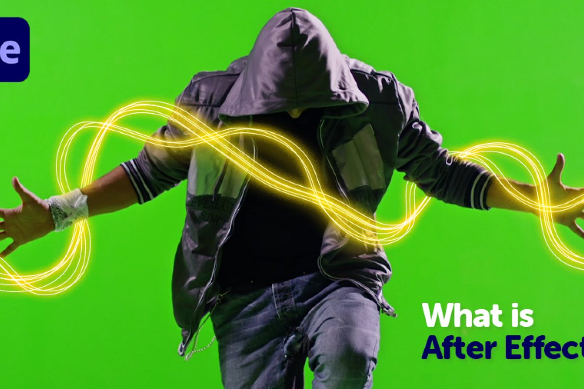 image of dancer over green screen and light strings in after effects