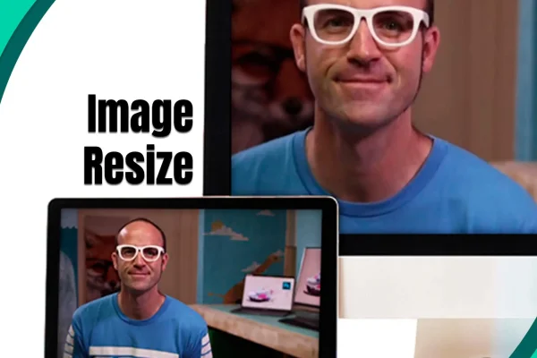 Daniel Scott's face with the photoshop logo and text Image Resize
