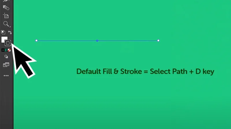 applying default black and colors on a line path with shortcut key in illustrator
