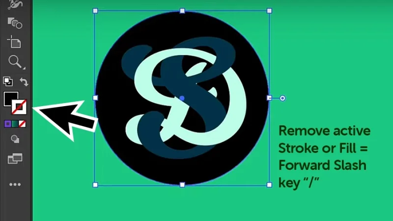 removing stroke with forward slash shortcut key in illustrator