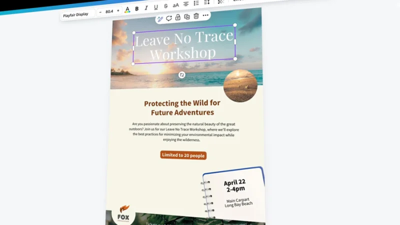 camping and outdoors poster design in canva