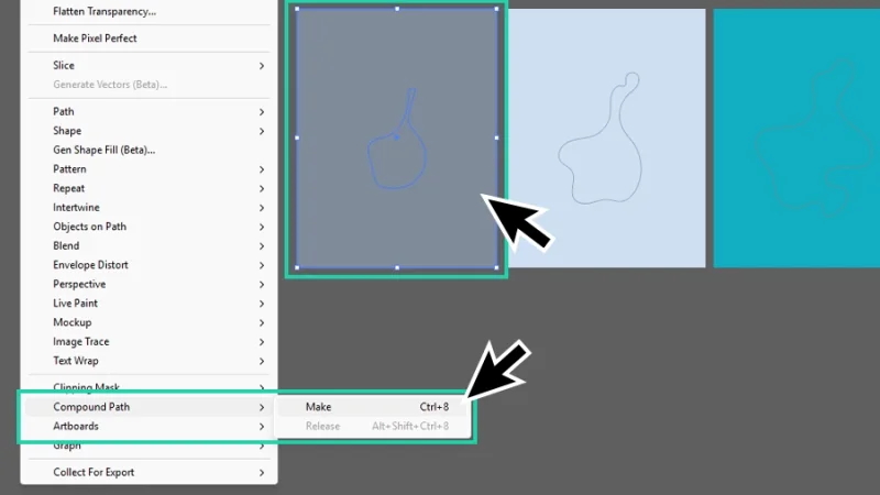 making a compound path combining a rectangle and a freehand drawn blob in illustrator