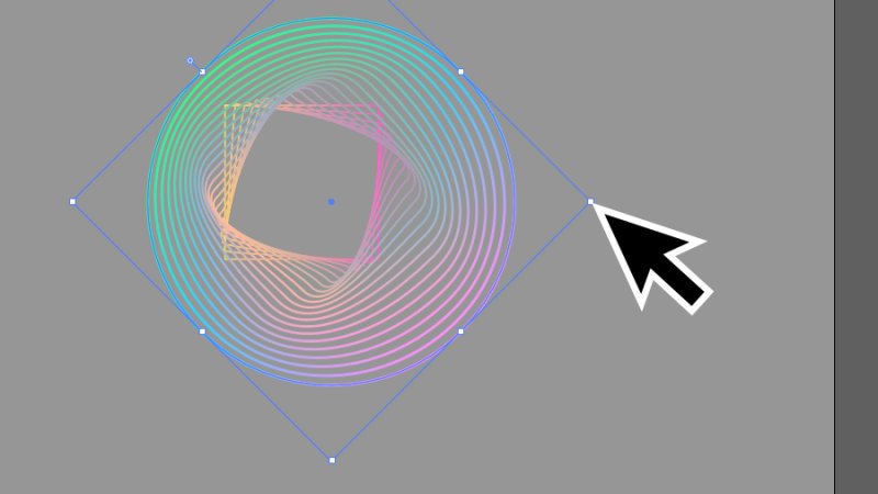 adjusting a blend object inside layer mode in adobe illustrator