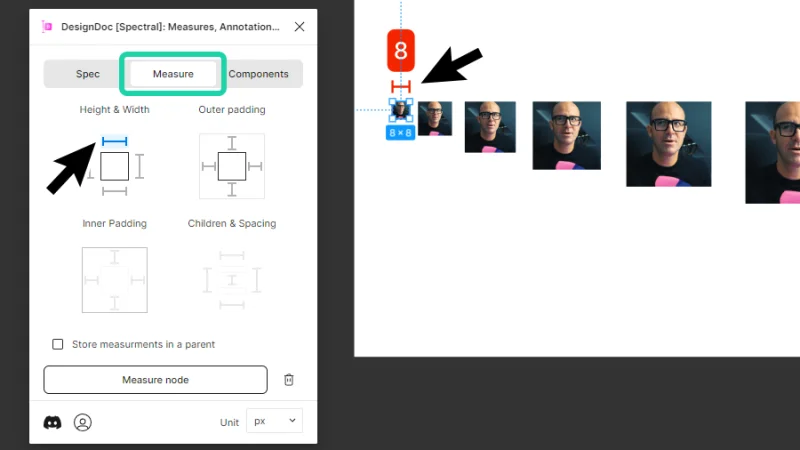 applying width size guideline to an object in figma