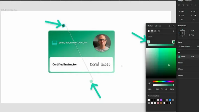 flipping a linear gradient in figma