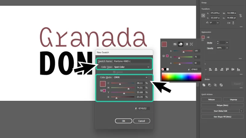 setting up new spot color swatch in Illustrator