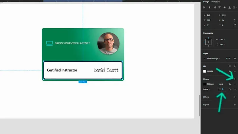 editing a stroke in figma