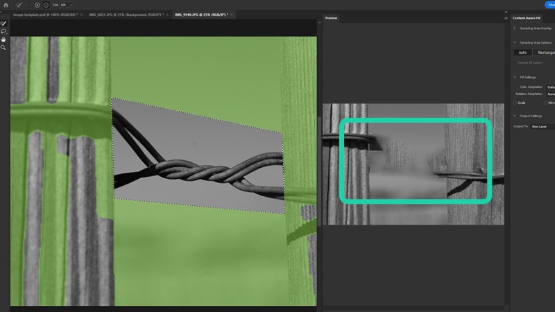 The first preview is not a perfect one, we need to adjust some of the sampling area.