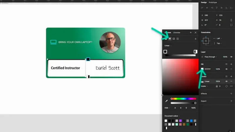 adding a linear gradient to a stroke in figma