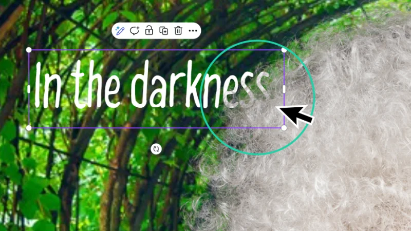 overlapping text and image layers to create depth effect in canva