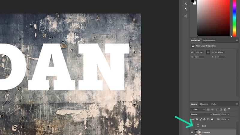 Type text over the background and Photoshop will place it in a new layer.