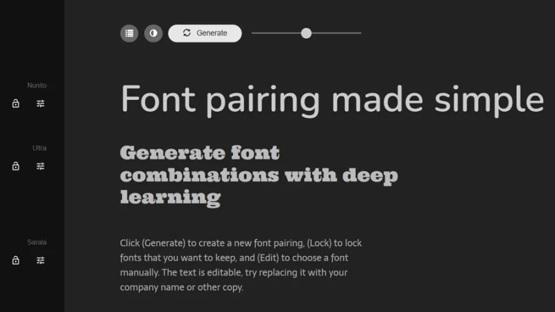 fontjoy user interface