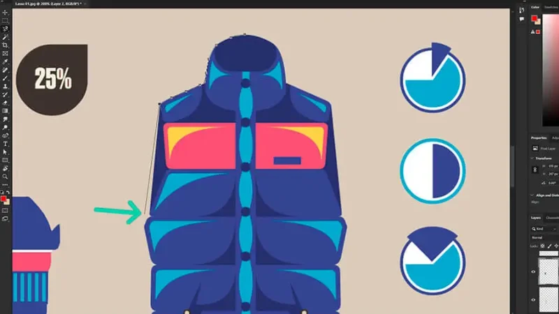 Combining all the Lasso tool variations while drawing a selection is perfect for elements with different edge styles.