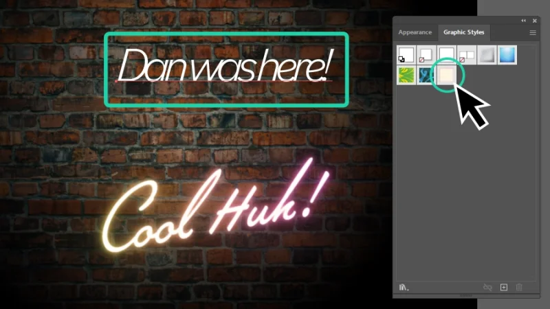 applying saved graphic style to new text object in adobe illustrator