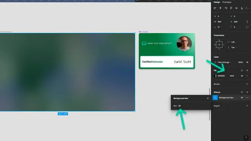 mesh gradient inside a frame in figma