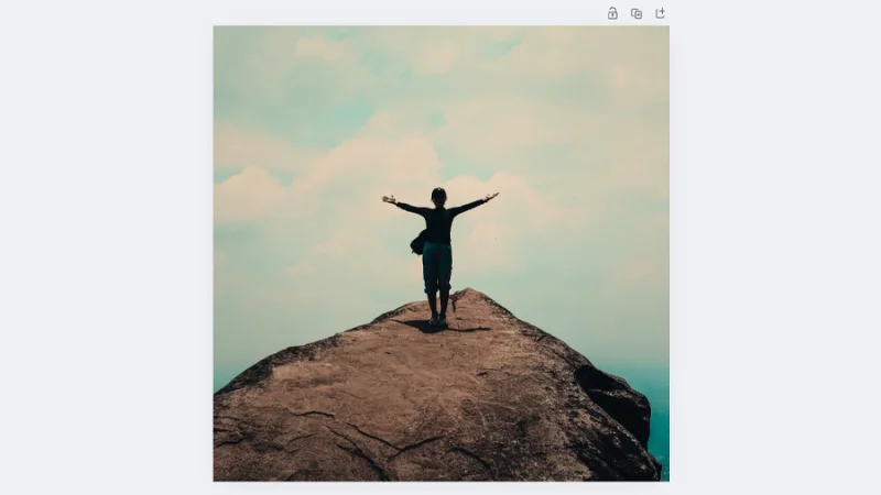 photo of a woman on top of a mountain previewed in canva