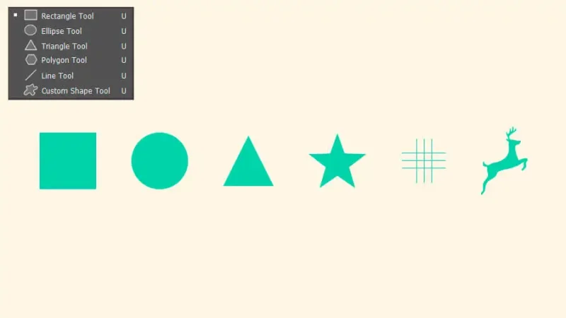 basic shapes created in adobe photoshop