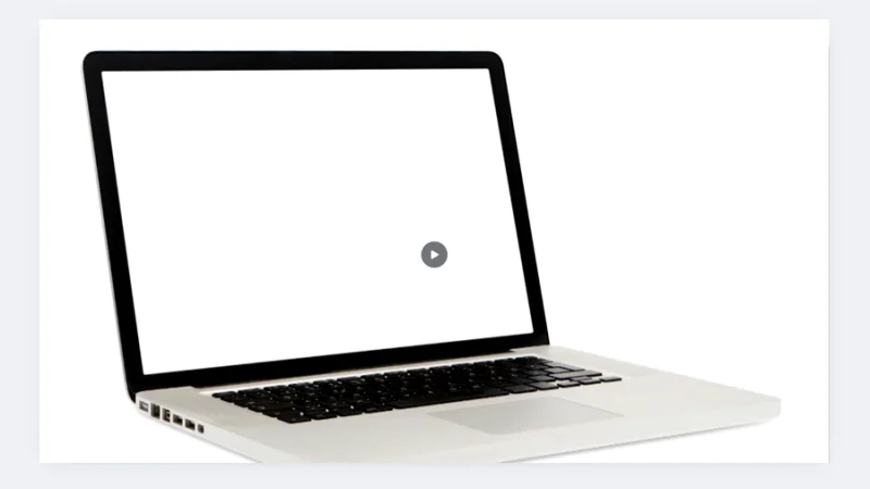 video screen of a blank laptop in canva