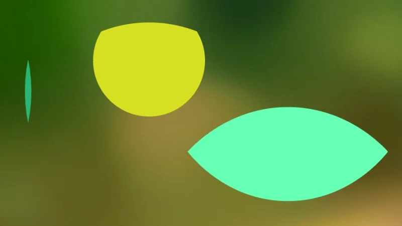 three ellipses drawn over abstract and blurry background in illustrator