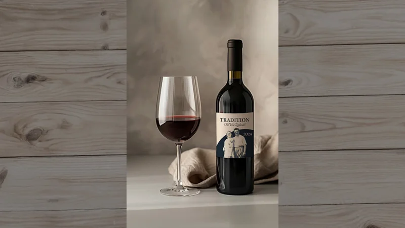 A wine label designed by Jeremy