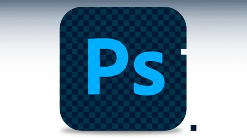 Adobe Photoshop logo built in pixel squares