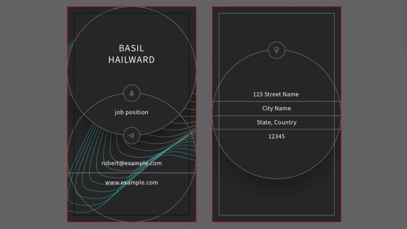 blending lines decorating a business card mockup in adobe illustrator