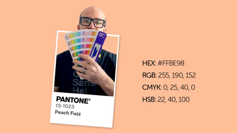 four different color mode settings that match pantone color. #hexffbe98. rgb 255,190,152. Cmyk 0,25,40,0. Hsb 22,40,100