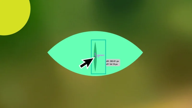 oval shapes overlapping to form the shape of a cat’s eye in illustrator