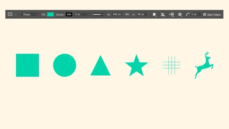 shape tool options bar in adobe photoshop