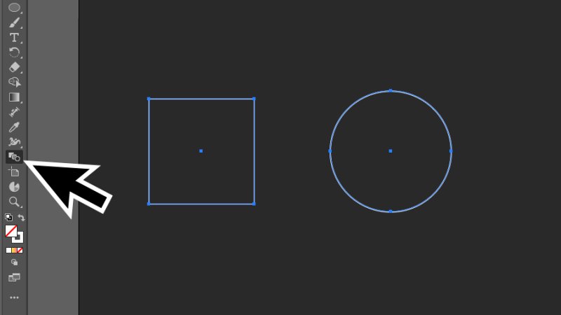 clicking on the blend tool button inside toolbar in adobe illustrator