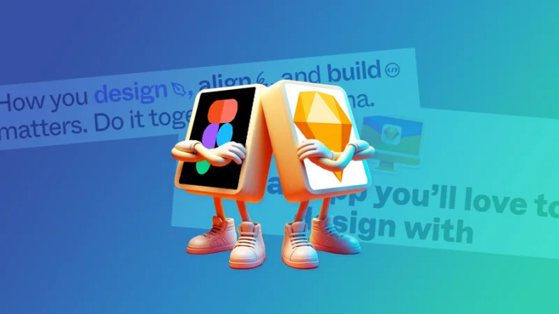 figma and sketch icons posing with crossed arms