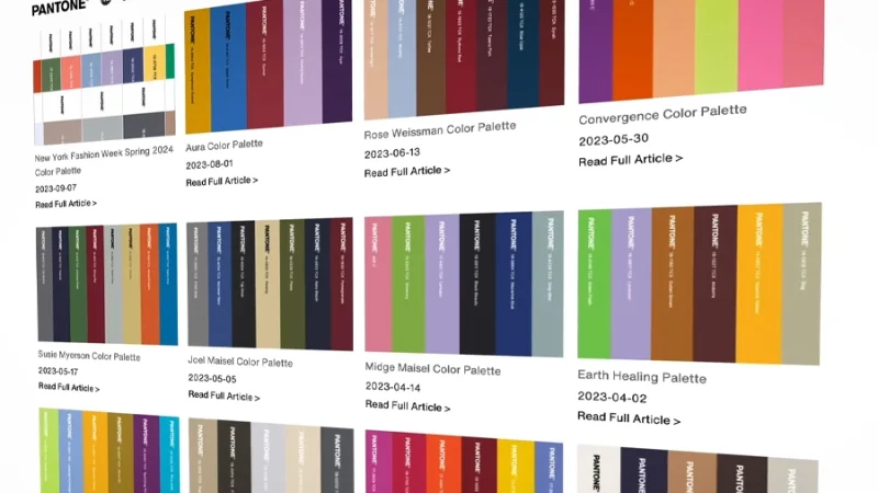 image of pantone color elements organized as color harmonies