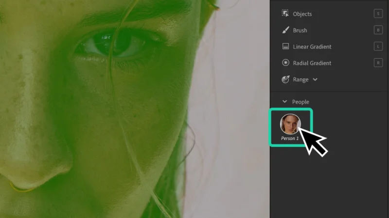 : lightroom avatar of female model isolated from a photo background