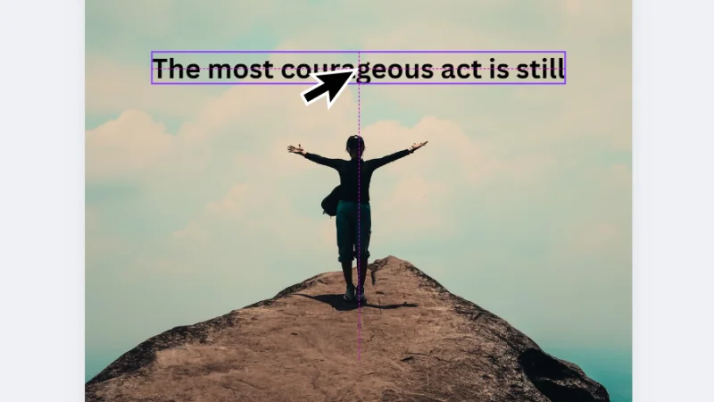 aligning text box with photo subject using guides in canva