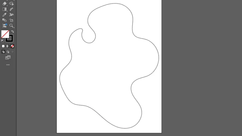 freehand drawing of a blob with a thin black stroke in illustrator