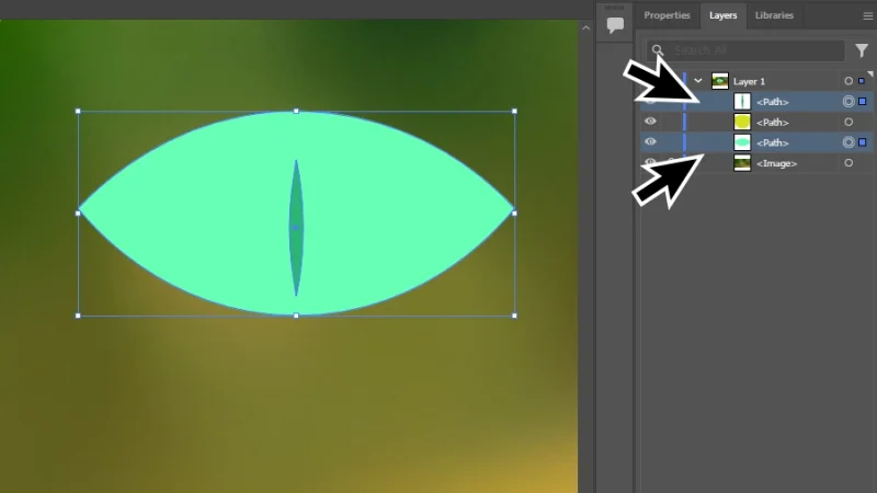 verifying layer order inside the layers panel in illustrator