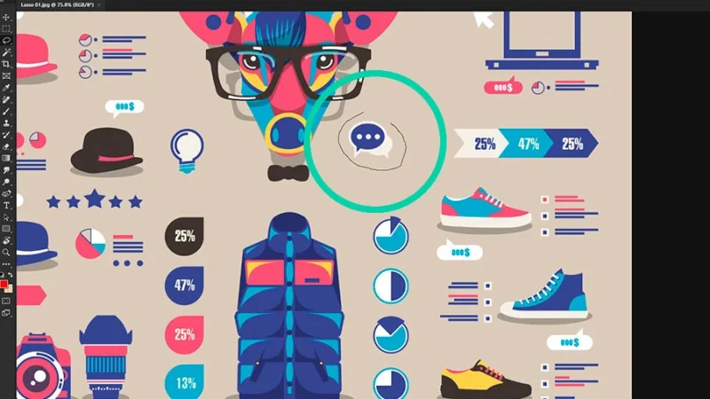 Draw your freehand selection with the Lasso tool around the object.