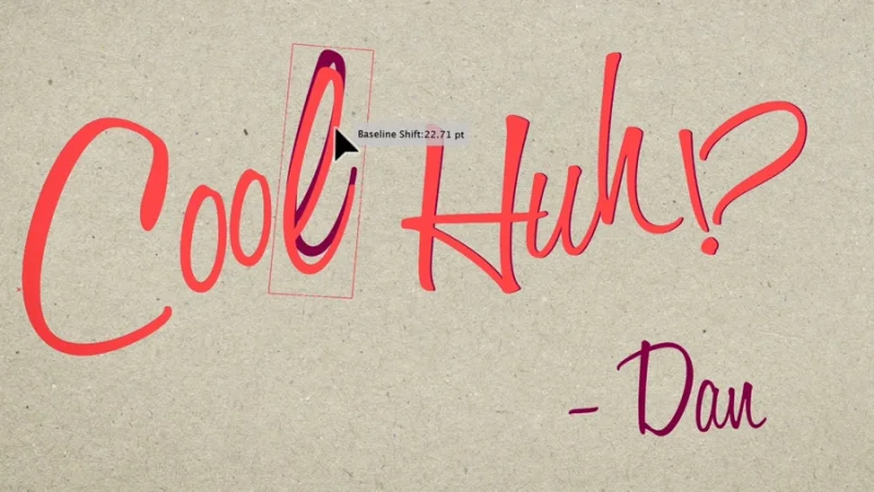 image of script typography being edited in adobe illustrator
