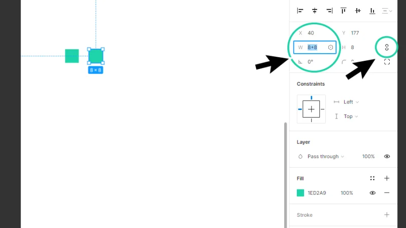 using mathematics to calculate width pixel size in figma