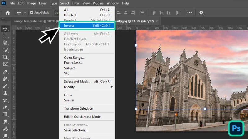inverting a photo’s selection area in photoshop