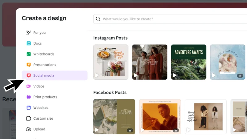 social media Instagram and facebook post templates in canva