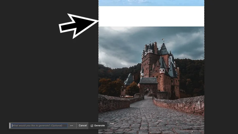 blending sky and landscape with generative ai in photoshop
