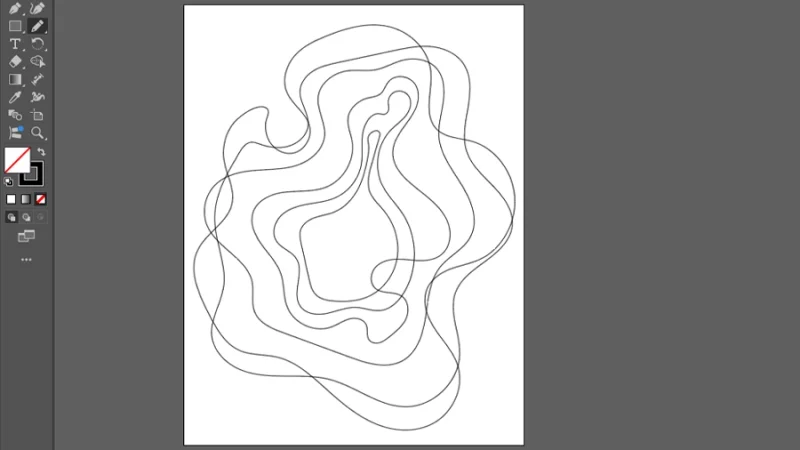 overlapping curved shapes with thin black strokes drawn in illustrator