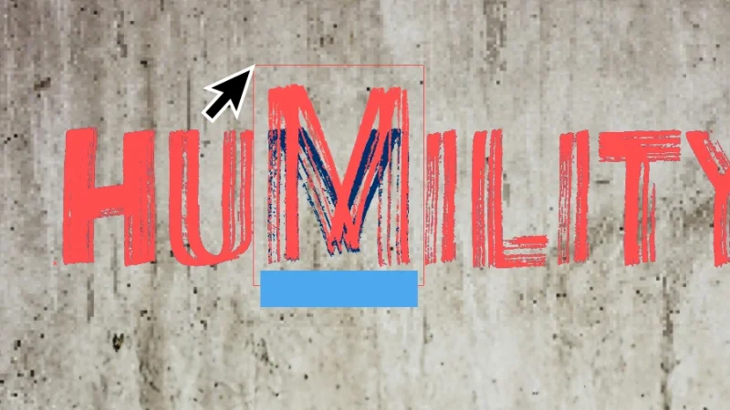 vertical scaling of the letter m in humility in adobe illustrator