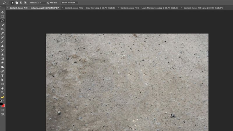 The object’s pixels were replaced by pixels sampled from the image’s background.