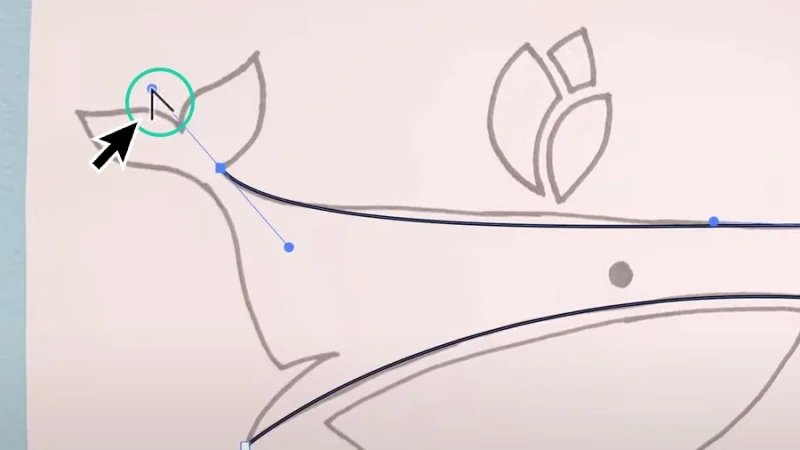 manually adjusting pen tool handle direction in illustrator
