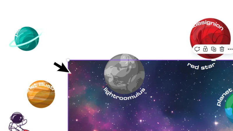 accidentally selecting and dragging a page background in canva