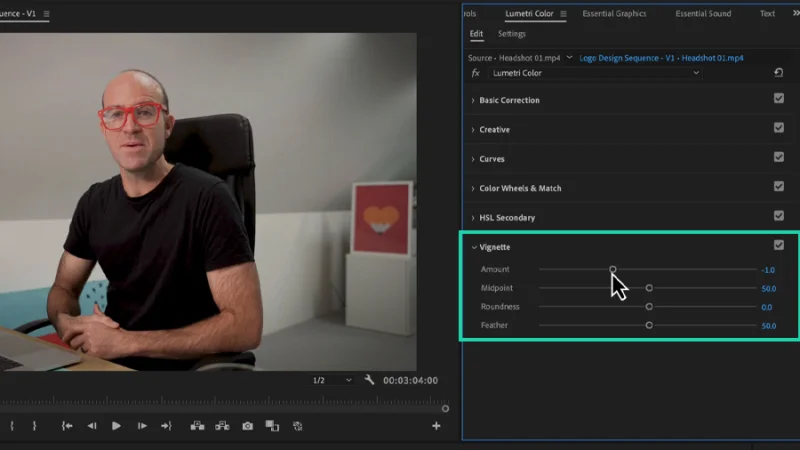 color adjustment and vignette applied to video in premiere pro